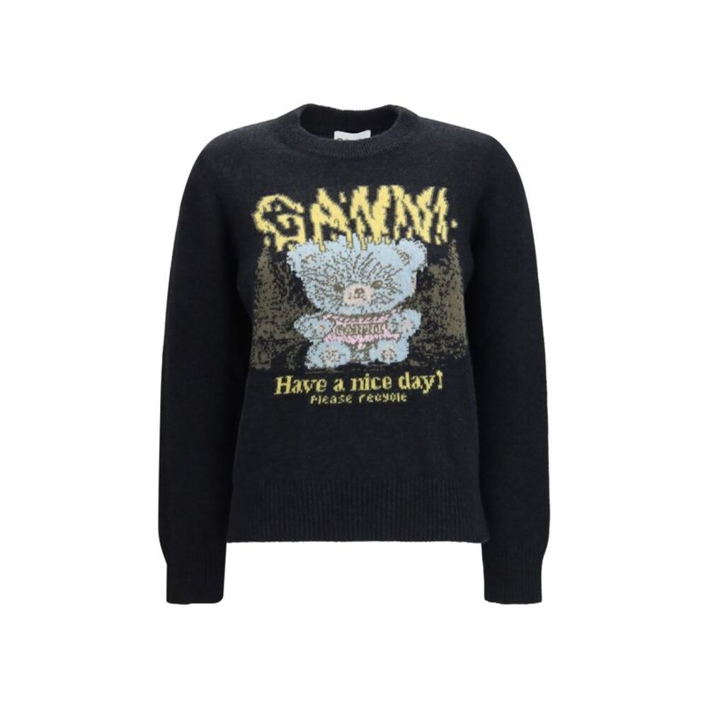 Ganni Women Wool Sweater Forest Teddy